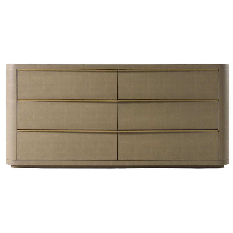 Lois - Modern Beige Shagreen + Brass Dresser — view 4