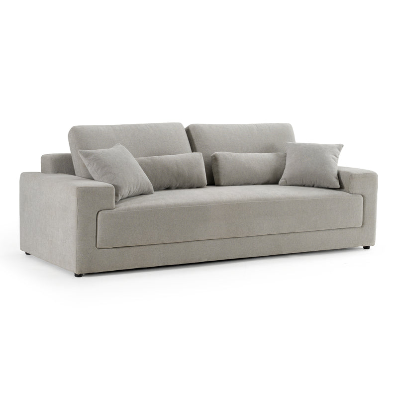 Loki - Modern Grey Fabric 3-Seat Sofa — view 2