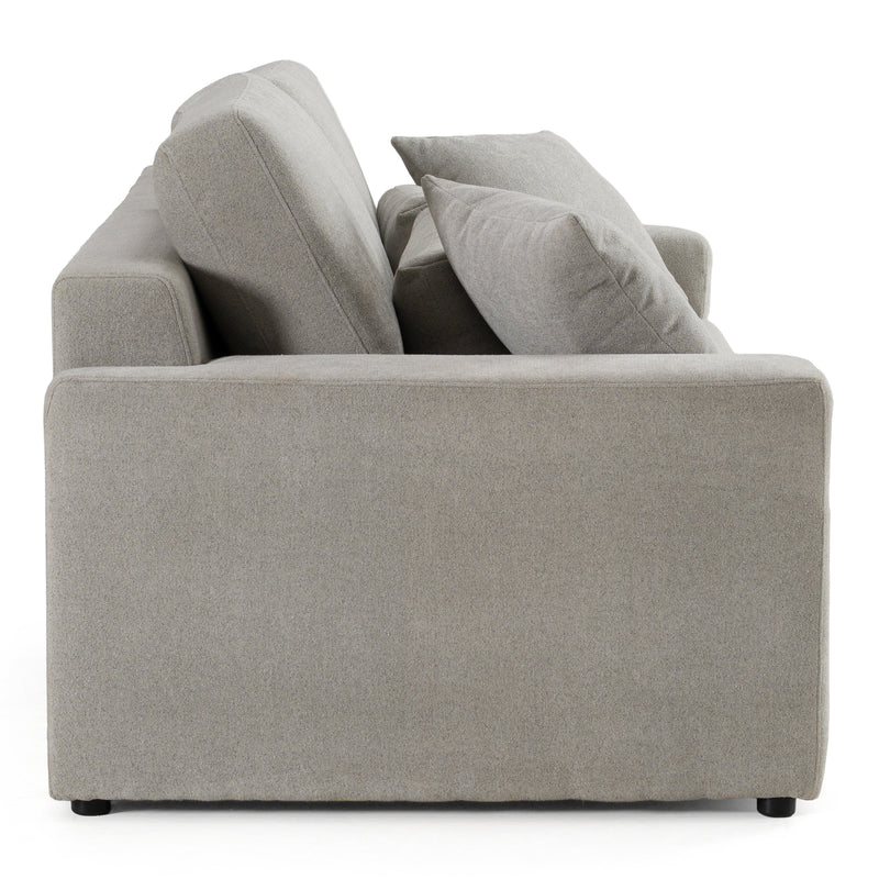 Loki - Modern Grey Fabric 3-Seat Sofa — view 3