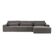 Loki - Modern Grey Fabric Right Facing Sectional Sofa