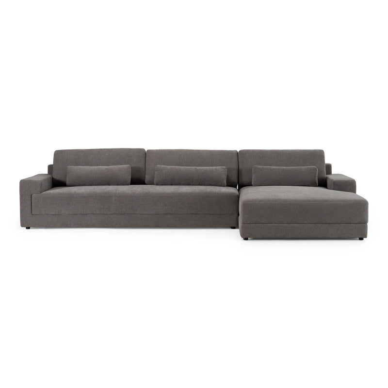 Loki - Modern Grey Fabric Right Facing Sectional Sofa