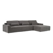 Loki - Modern Grey Fabric Right Facing Sectional Sofa — view 2