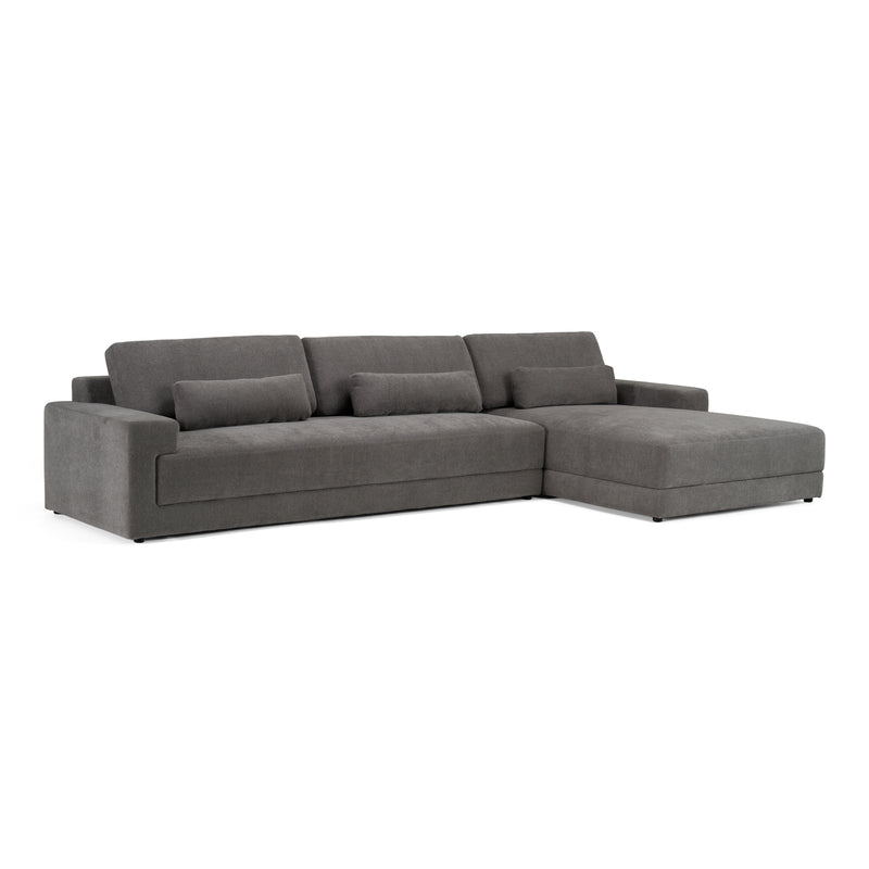 Loki - Modern Grey Fabric Right Facing Sectional Sofa — view 2