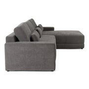 Loki - Modern Grey Fabric Right Facing Sectional Sofa — view 3