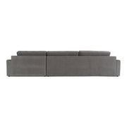 Loki - Modern Grey Fabric Right Facing Sectional Sofa — view 4