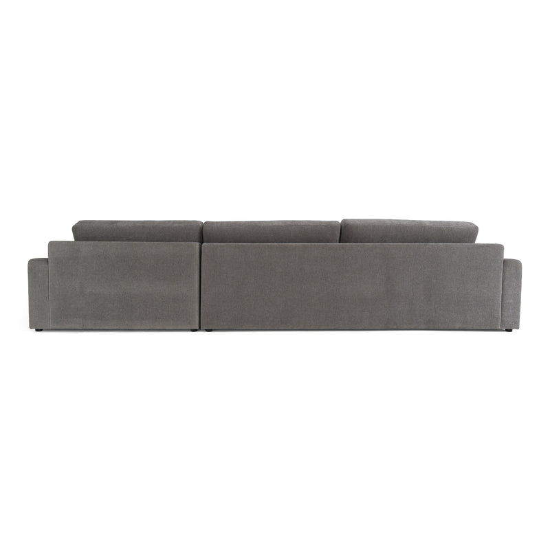 Loki - Modern Grey Fabric Right Facing Sectional Sofa — view 4