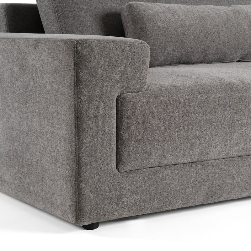 Loki - Modern Grey Fabric Right Facing Sectional Sofa — view 5