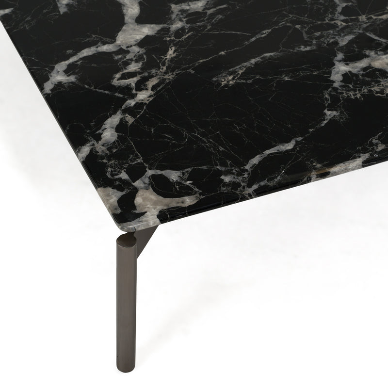Lothal - Modern Black Faux Marble Coffee Table — view 3