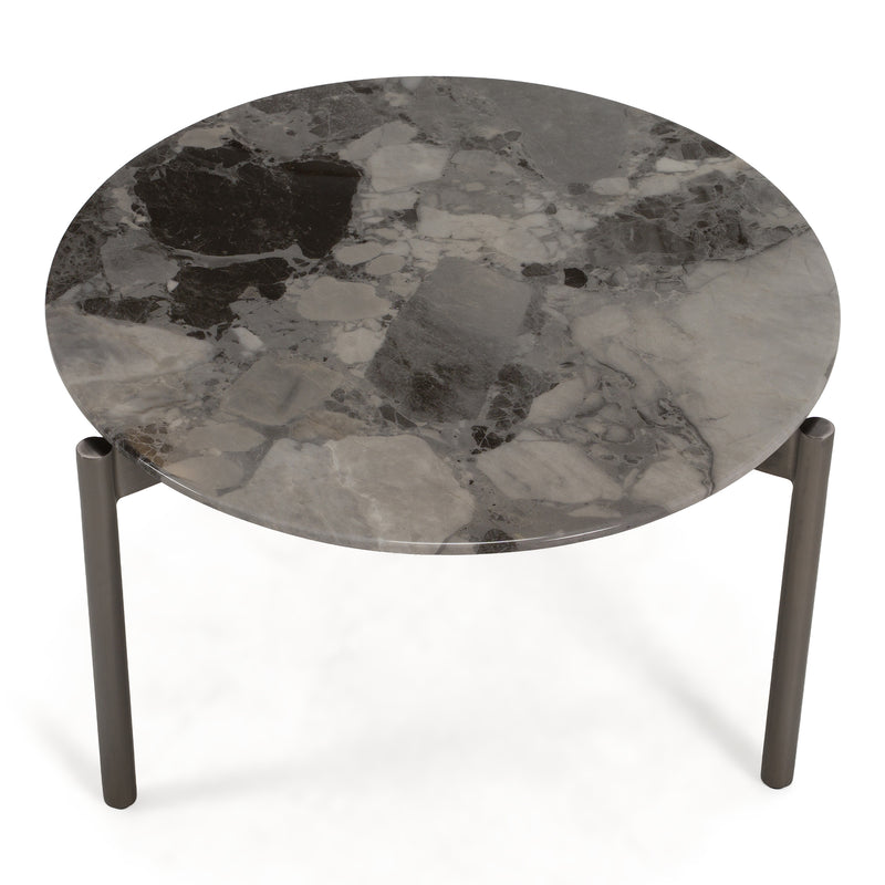 Lothal - Modern Grey Faux Marble End Table — view 2