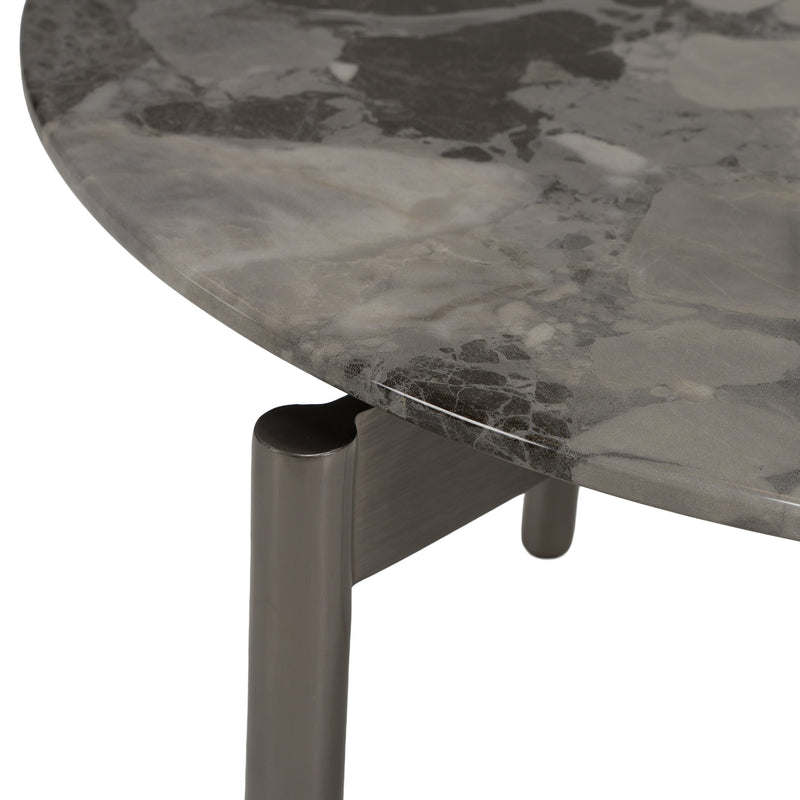 Lothal - Modern Grey Faux Marble End Table — view 3