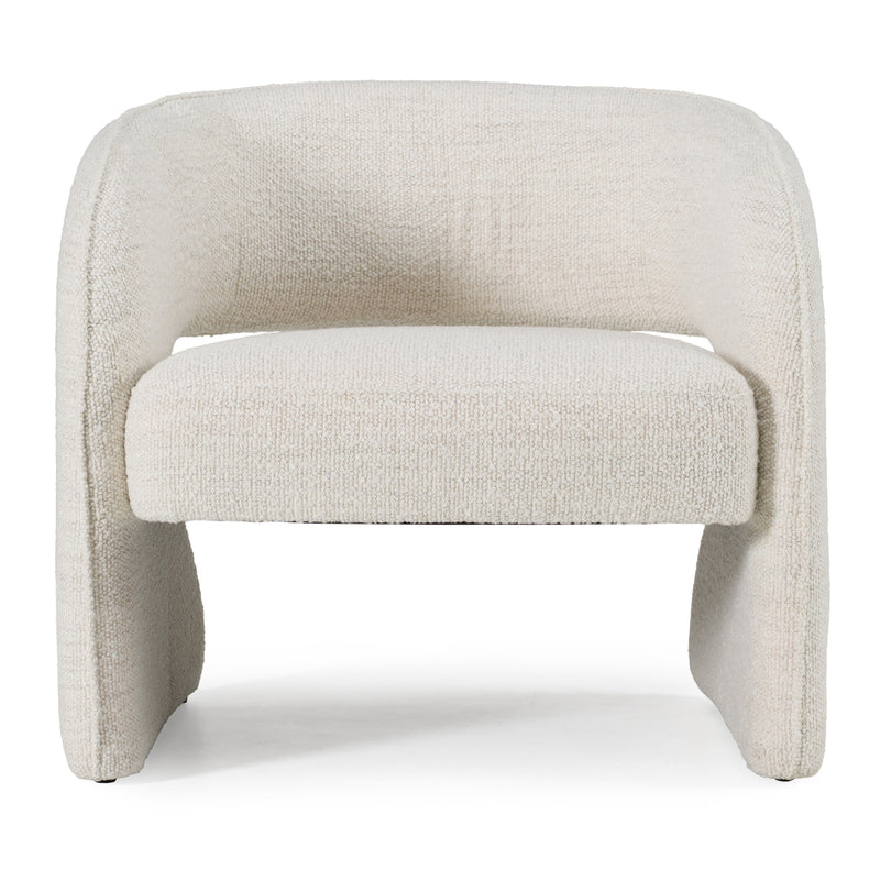 Luby - Modern Cream Fabric Accent Chair — view 3