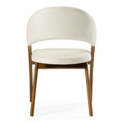 Lucas Mid-Century Cream & Walnut Dining Chair — view 3