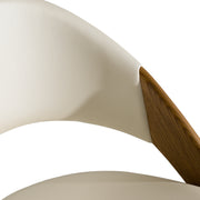Lucas Mid-Century Cream & Walnut Dining Chair — view 5