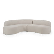 Lucena - Outdoor Oyster Olefin Fabric Curved Sectional Sofa — view 2