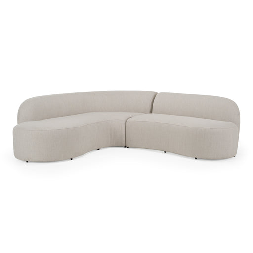 Lucena - Outdoor Oyster Olefin Fabric Curved Sectional Sofa — view 2