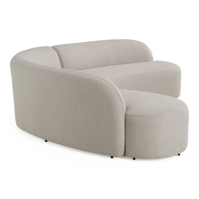 Lucena - Outdoor Oyster Olefin Fabric Curved Sectional Sofa — view 3