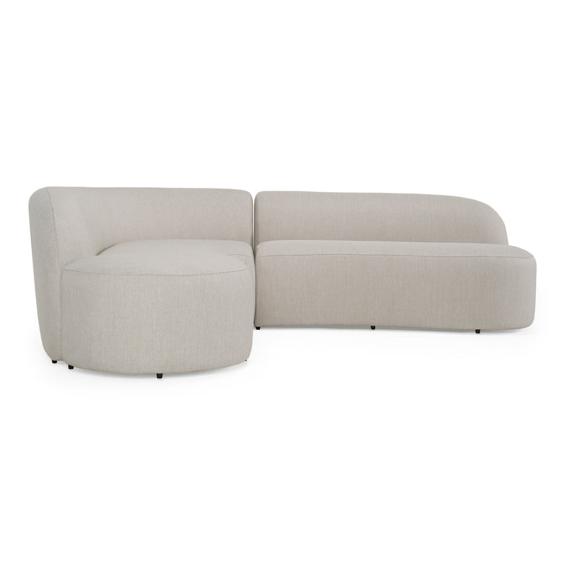 Lucena - Outdoor Oyster Olefin Fabric Curved Sectional Sofa — view 4