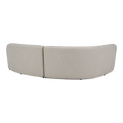 Lucena - Outdoor Oyster Olefin Fabric Curved Sectional Sofa — view 5