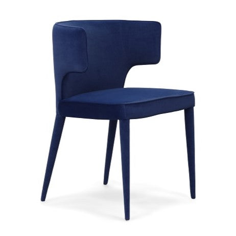 Lucero - Modern Blue Velvet Dining Armchair — view 3