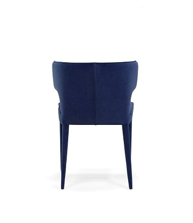 Lucero - Modern Blue Velvet Dining Armchair — view 2