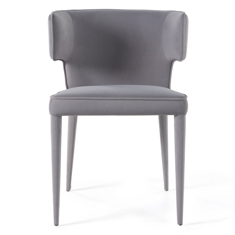 Lucero - Modern Grey Velvet Arm Dining Chair — view 2
