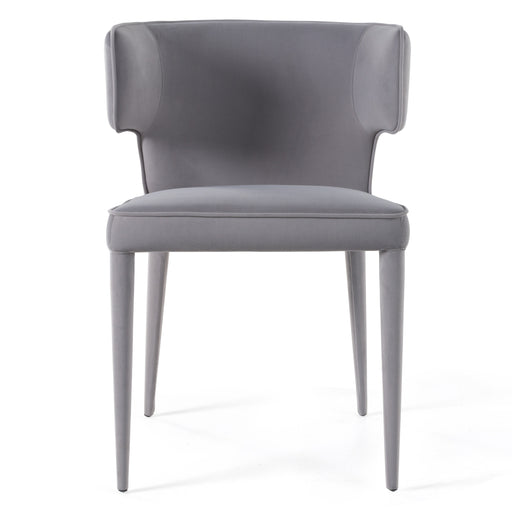 Lucero - Modern Grey Velvet Arm Dining Chair — view 2