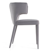 Lucero - Modern Grey Velvet Arm Dining Chair — view 3