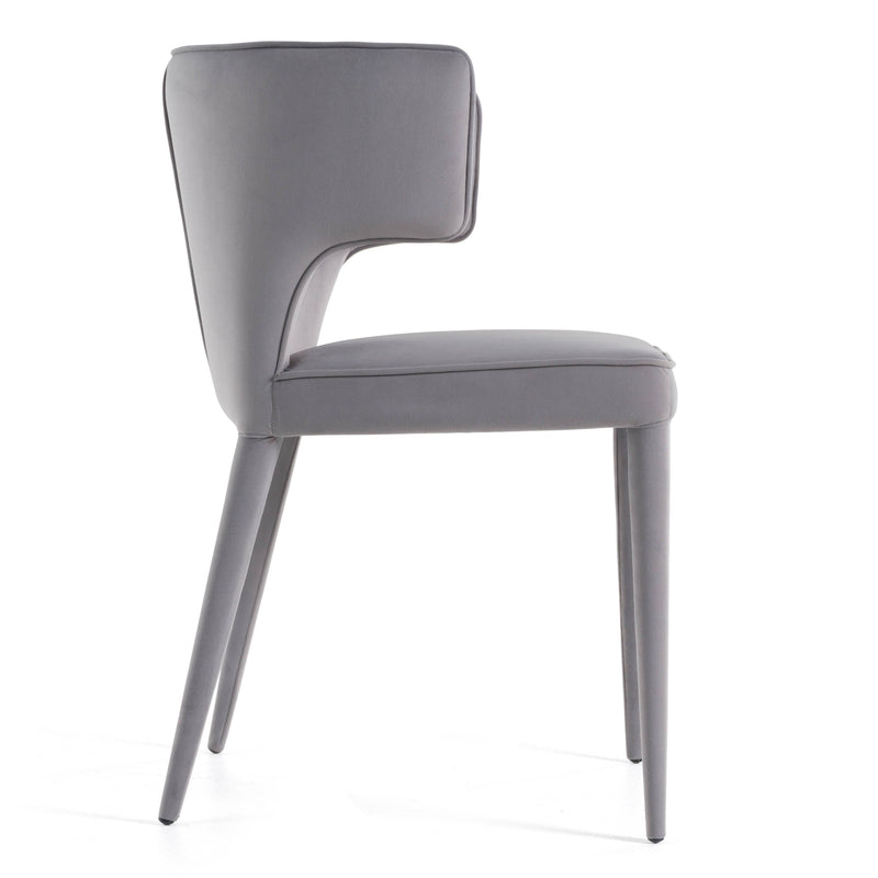 Lucero - Modern Grey Velvet Arm Dining Chair — view 3