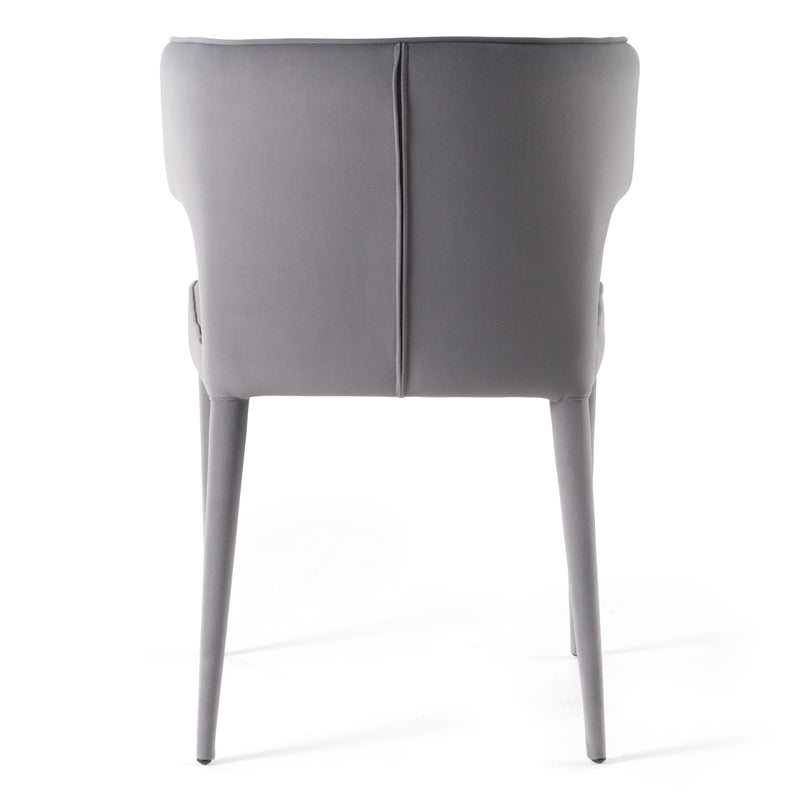 Lucero - Modern Grey Velvet Arm Dining Chair — view 4