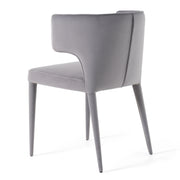 Lucero - Modern Grey Velvet Arm Dining Chair — view 5