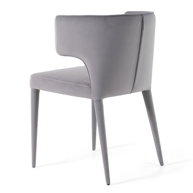 Lucero - Modern Grey Velvet Arm Dining Chair — view 5