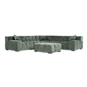 Ludwig - Modern Dark Green Fabric Modular Sectional