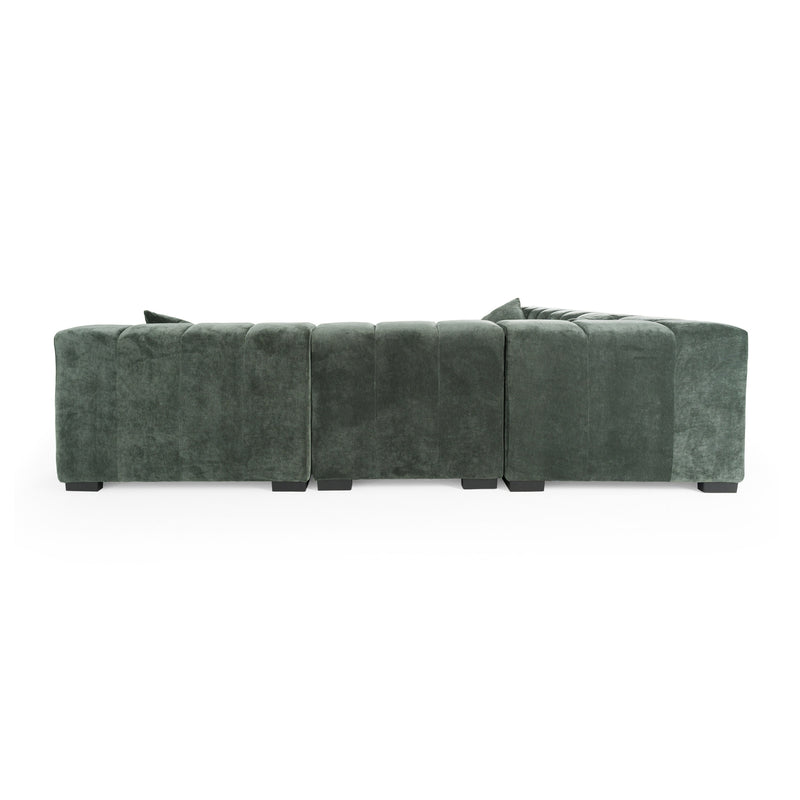 Ludwig - Modern Dark Green Fabric Modular Sectional — view 2