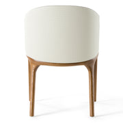 Lunde Cream Fabric and Walnut Arm Dining Chair — view 4