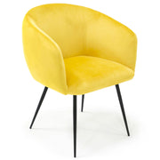 Luzerne - Modern Yellow Velvet Dining Chair — view 4