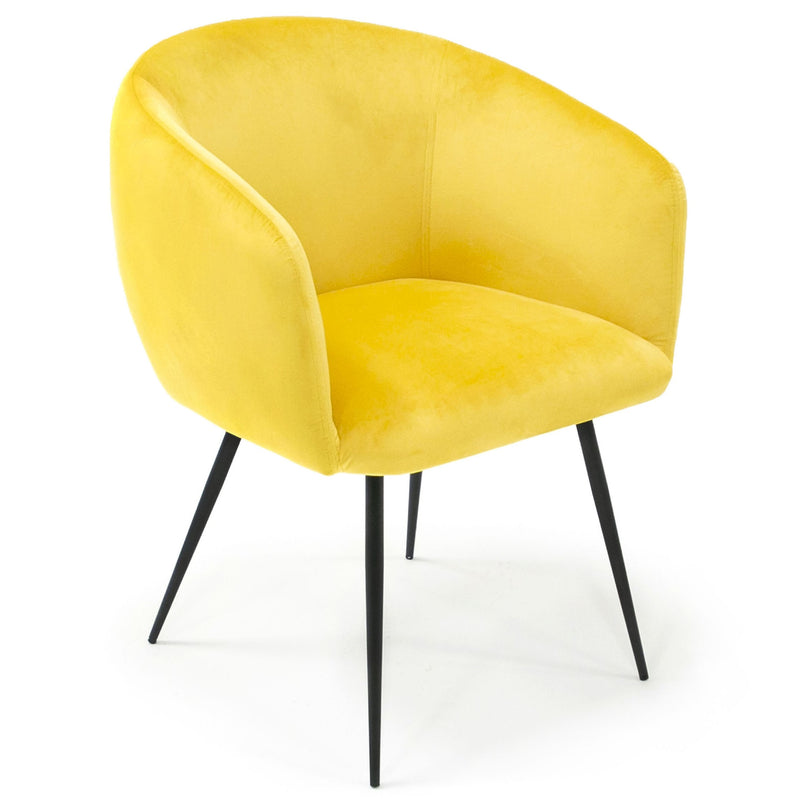 Luzerne - Modern Yellow Velvet Dining Chair — view 4