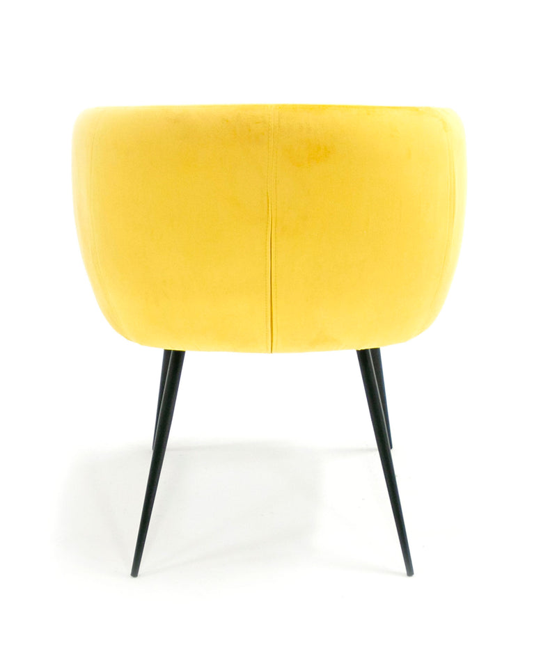 Luzerne - Modern Yellow Velvet Dining Chair — view 2