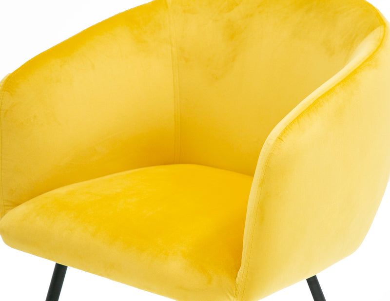 Luzerne - Modern Yellow Velvet Dining Chair — view 3
