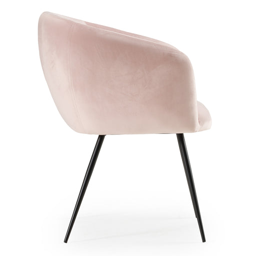 Luzerne - Modern Pink Velvet Dining Chair — view 2