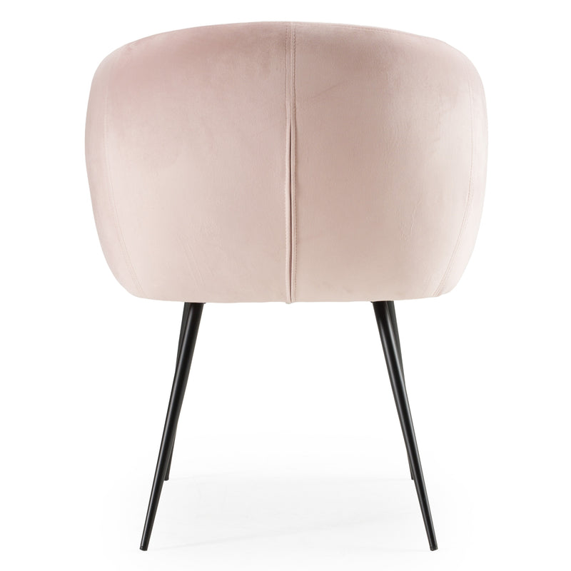 Luzerne - Modern Pink Velvet Dining Chair — view 3