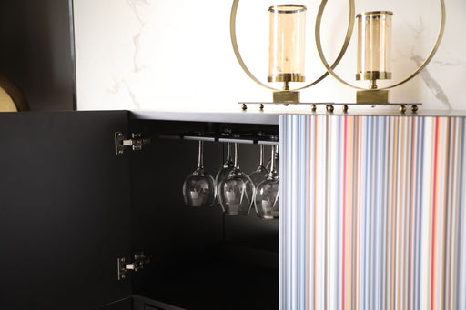 Macoy - Modern Multicolor and Black Ash Wine Cabinet