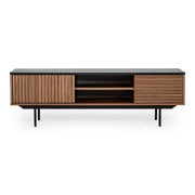 Maggie - Modern Walnut and Grey TV Stand — view 5