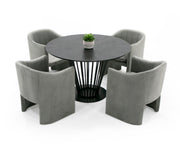 Conroy - Modern Black Round Dining Table — view 4