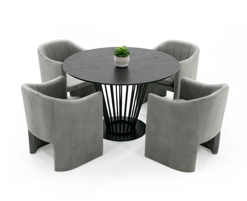 Conroy - Modern Black Round Dining Table — view 4
