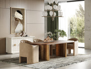 Marjorie - Modern Walnut + Brushed Gold Rectangular Dining Table — view 4