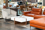 Makai Modern White & Walnut Square Coffee Table — view 5