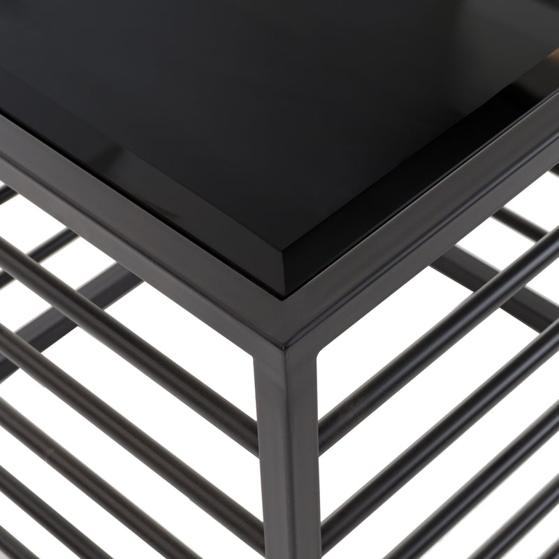 Malvo - Modern Black + Glass End Table