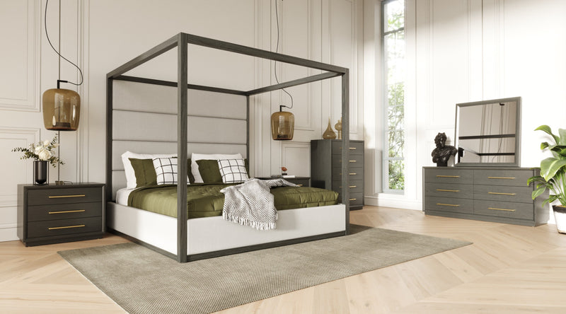 Manhattan- Contemporary Grey and Gold Dresser — view 2