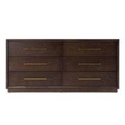 Manhattan - Contemporary Brown Oak and Gold Dresser — view 3