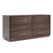 Manhattan - Contemporary Brown Oak and Gold Dresser — view 4